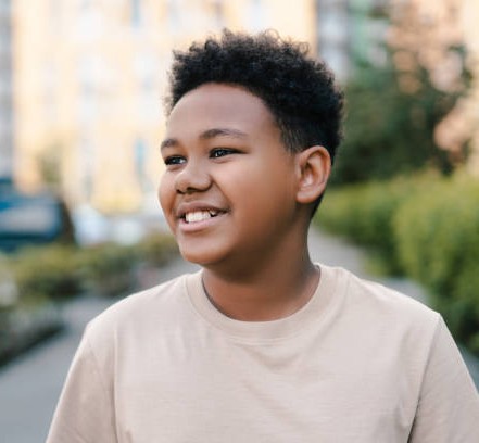 Young person supported by a care worker